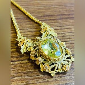 Vintage Matte Gold  Big Floral Choker